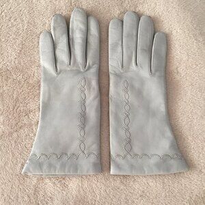 AUCLAIR grey leather gloves sz 6.5